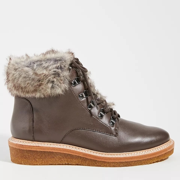 Botkier Winter Leather Lace Up Boots with Faux Fur - Picture 2 of 16